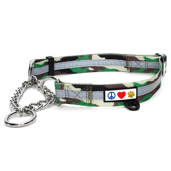 Pawtitas Martingale Dog Collar with Chain a Reflective Dog Training