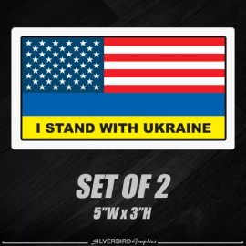 Silverbird Graphics I STAND WITH UKRAINE sticker flag vehicle car window Ukrainian decal American