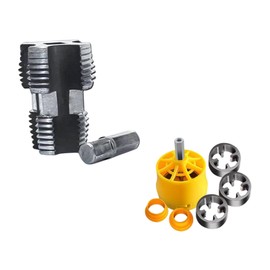 Colcolo PVC Pipe Threader Kit, Thread Maker Tools, with 1/2in 3/4in 1in Dies,Multifunction Plumbing Tools,Supplies for Electric Drill, Style B