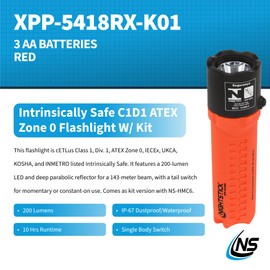 Nightstick Flashlights XPP-5418RX-K01, Multi-Angle Mount, Red