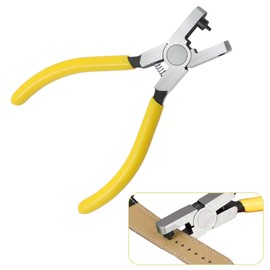 Meximore 2.0mm Steel & Plastic Leather Hole Punch Tool - Precision Hand Puncher for Watch Bands, Belts, Dog Collars, Shoes, DIY Crafts (Yellow Handle, Long-Lasting & Portable)‌