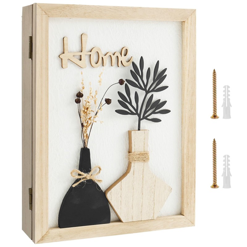 Wooden Key Box, Key Holder Wall Mount Decorative Wooden Key