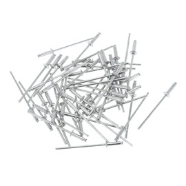 RATCHROLL 50 Pcs Dome Head Large Flange Blind Rivets 2.4mm Grip Diameter 8mm Grip Length 4.8mm Flange Diameter Silver Tone Iron Aluminum