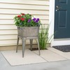 Benjara Multi Functional Galvanized Metal Tub on Stand, Gray