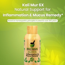 Bestmade Natural Products Kali Muriaticum 6X Cell Salt, Lactose-Free - Natural Support for Stuffy Nose, Mucous, Earaches & Scratchy Throats, Vegan, Organic, 350 Pellets