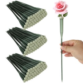 STARVAST 100PCS 12 Inch Green Floral Water Tubes with Rubber Caps, Large Plastic Flower Water Tubes for Fresh Flower Stem Arrangements, Bulk Florist Water Picks Supplies