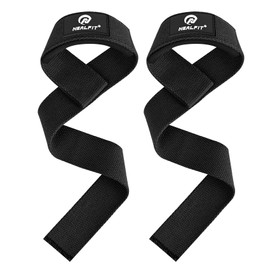 NEALFIT Lifting Straps for Weightlifting, Wrist Straps for Weightlifting, Deadlifts, Bodybuilding, Strength Training, Weight Lifting Straps for Men&Women (Black)