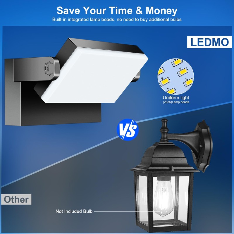 ledmo LED Flood Lights Outdoor 60W - Rotatable 360 Adjustable