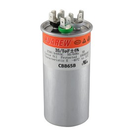 HUAREW 35/5 uF 35+5 MFD ±6% 370V/440V CBB65B AC Capacitor Dual Run Round Capacitor Replacement 35 5 uF MFD 370 440 Volt VAC for AC Unit Fan Motor Start or Heat Pump or Condenser Straight Cool