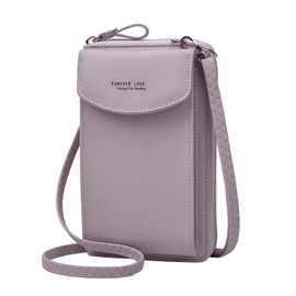 The Original Clutch Wallet PU Leather Crossbody Cell Phone Bag for Women Wallet Purse, High Original Capacity Clutch Wallet (Light purple)