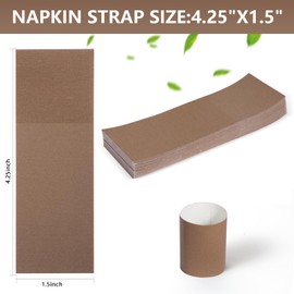 XINGYUNDEL Napkin Bands, Paper Napkin Rings Self Adhesive,Silverware Wraps Bands,Table Setup Wedding Event Party Supply(Brown, 200pcs)
