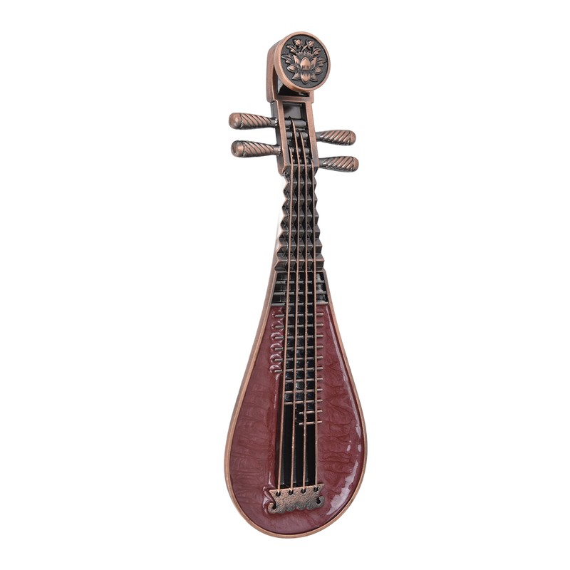 Incense Burner Holder Unique Chinese Lute Design Premium Copper Sturdy