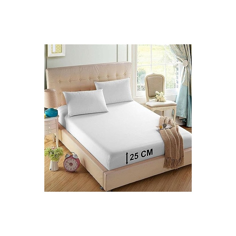 Easy Care Basic Standard Fitted Sheet, Breathable & Lightweight Plain