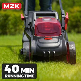 MZK 40V(2 x 20V) 13”Cordless Electric Lawn Mower,with 4-Position Height Adjustment,Compact and Lightweight Push Battery Powered Lawn Mower (2 * 4AH Batteries)