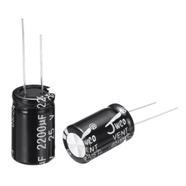 sourcing map 2200uF 25V 13x20mm Electrolytic Capacitor, Radial Leads Aluminum Capacitors for TV, LCD Monitor, VCD, 15Pcs