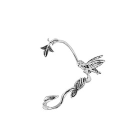 Vintage Ear Cuffs with Stud Earrings for Women, Ear Bone Clips Wrap Around Hook with Pierced Fixed Climber Clip On Earrings Stud for Women (Elf)