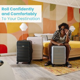 Westridge Hardshell Luggage Set - 3 Piece Set - 20" Carry-On, 24” & 28” Checked Luggage Set with 360° Spinner Wheels - Expandable Suitcases for Extended Travel - Durable ABS Shell - Light Pink