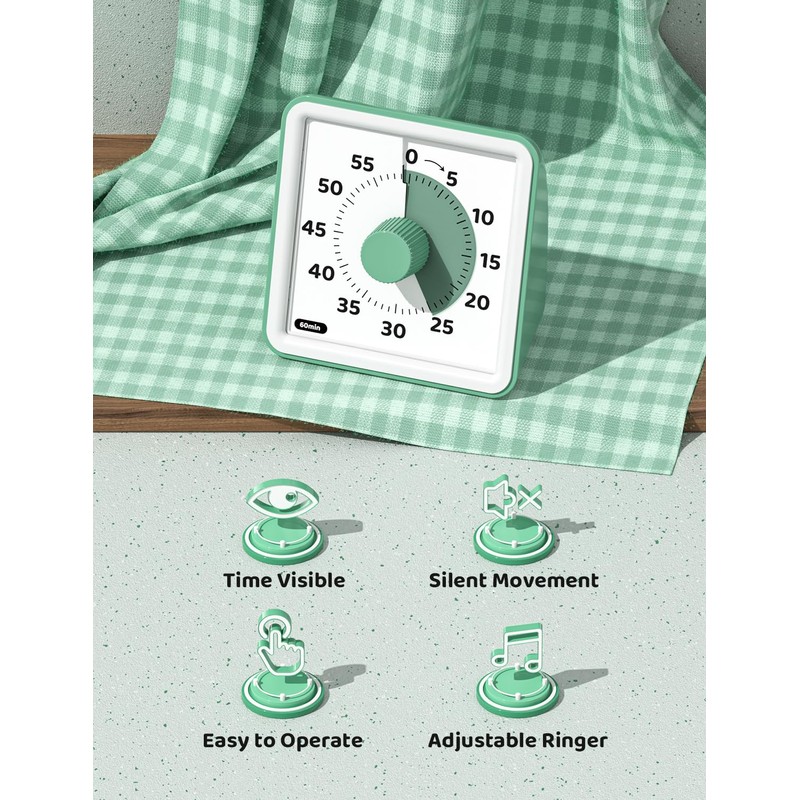 LIORQUE Visual Timer for Kids, 60-Minute Countdown Timers for Classroom