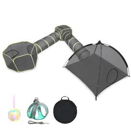 wilwolfer Outdoor Cat Enclosures for Indoor Cats- 5 in 1 Outdoor Cat Tent with Tunnel- Cat Houses for Outdoor Cats- Outdoor Cat Enclosures- Portable Pet Playpen for Cats Puppy and Small Animals