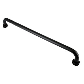 Top Hardware Stainless Steel 24'' (Center to Center) Round Single Side Shower Door Towel Bar Handle, Single-Sided, Matt Black Finish, 24 Inch