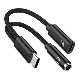 S24 Ultra USB Type C Cable 60W PD 3.0 Fast Charging Cord and USB C to 3.5mm Headphone Adapter for Galaxy Z Flip 5 /S23 FE S22 S20 S21 A55 A54 A35 A14,2 in 1 USB C to Aux Audio Dongle Cable