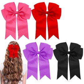 4 PCS 6 inch Bow Hair Clips, Large Hair Bow Hair Barrette Clips for Women Girls Hair Bow
