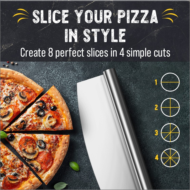 Checkered Chef Pizza Cutter Rocker Blade 14" - Sharp Stainless