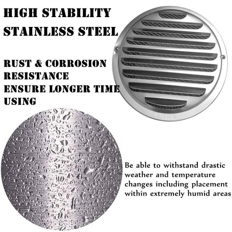 6'' Stainless Steel Air Vents, Round Louver Grille Vent Cover
