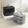 Gripebao Double Layer Makeup Bag, Mesh Cosmetic Bag with Handle,