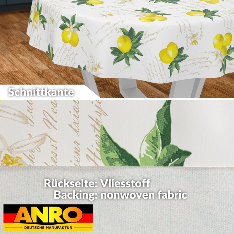 ANRO Oilcloth tablecloth, washable wax tablecloth, garden tablecloth, round, oval,