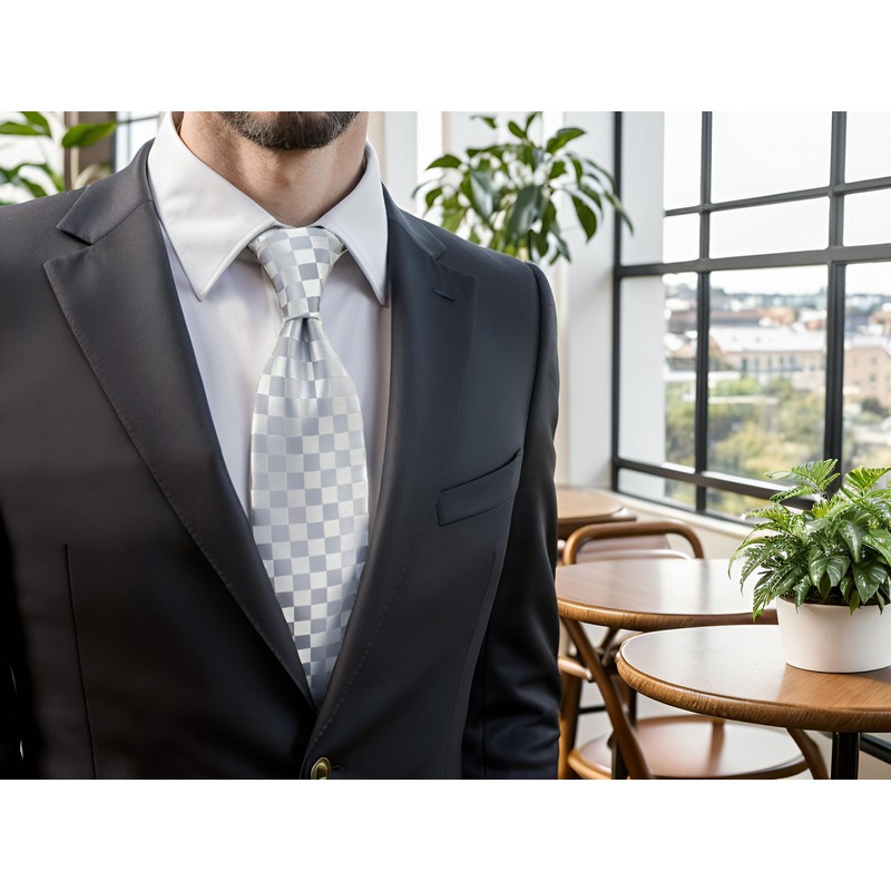 S&W SHLAX&WING Men's Necktie, Assorted Stripes, Plain, Dots, 57.9 inches