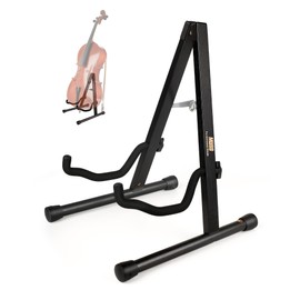 MUSO Cello Stand with Bow Holder,A-Frame Floor Stand with Padded Foam, Handcrafted Cello Rack Fits 1/2, 3/4, 7/8, 4/4 Full-Size and Guitar, Instrument Holder for Home and Studio Display