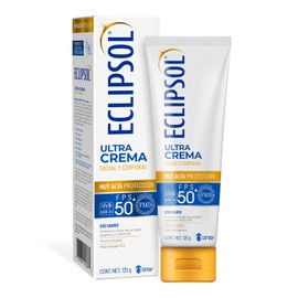 Eclipsol Ultra Crema Protector Solar Facial y Corporal FPS50+, Hipoalergénico, Textura Ligera y Resistente al Agua, Uso Diario para Toda la Familia, 125 g