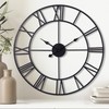 TSUENTIME 30 Inch Wall Clock Decorative, Oversized Large Black Metal