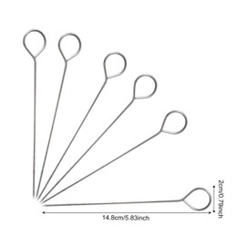 HONBAY 30PCS Stainless Steel Barbecue Skewers Roast Goose Needles Turkey Lacers for Trussing Turkey and Barbecue (5.8 Inch)