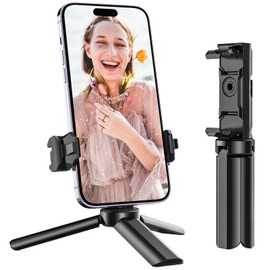 Anozer Mini Tripod, Anozer Small Tripod with Universal Phone Holder & Cold Shoe,Lightweight Phone Tripod Stand Compatible with iPhone 15 Pro Max/15 Pro/14 Pro Max/14 Pro,Travel Tripod for Camera/GoPro/Webcam