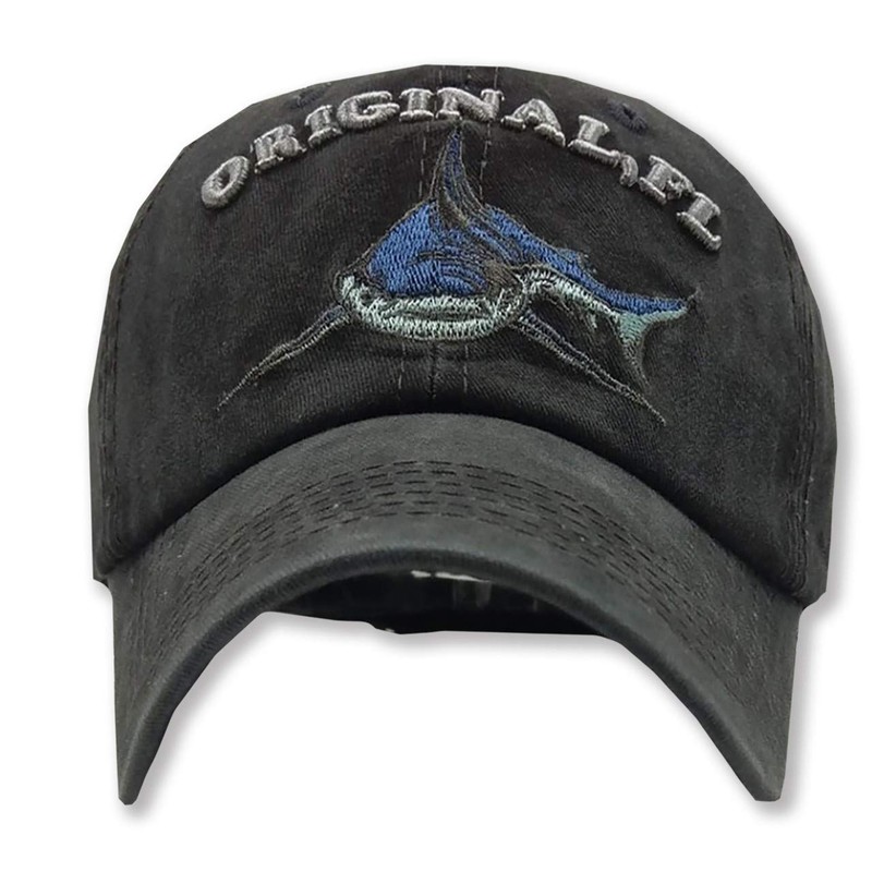 WHITE FANG CA225 Men's Vintage Damaged Cap Shark Shark Funny