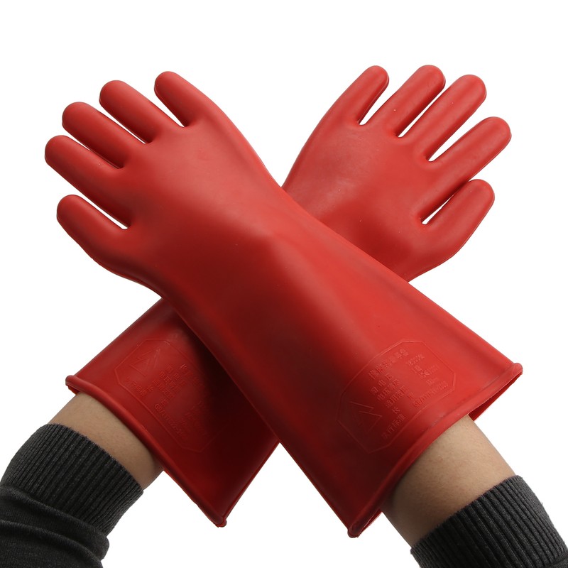 Pair of Electrical Insulated Gloves Natural Rubber Anti Electricity 10000V