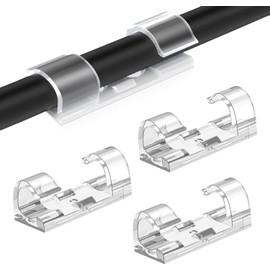 LONROI Soportes para Cables, 100 Piezas Clips de Cable Transparentes Autoadhesivos, Sujeta Cables Adhesivo, Organizador de Cables para Electricos de Usb, TV, Cargador