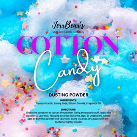 JerrBear’s Custom Body Dusting Powder - Scented - Gentle - Fine Powder Talc-Free Fragrance Moisture Cosmetic Skin Care:_Cotton Candy