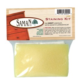 SamaN Staining Kit – Includes Sponge, 2 Cloths & Gloves to Effectively Stain Wood