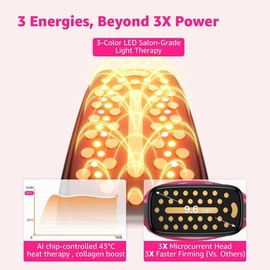 Microcurrent Facial Device Face Lift: iFae 3 in 1 Light Therapy for Face, Portable Face Lift Device for 90 Seconds Lifting, Tightening, Skin Rejuvenation Anti-Aging Wrinkle Skin Salon at Home (Pink) - Color: Pink