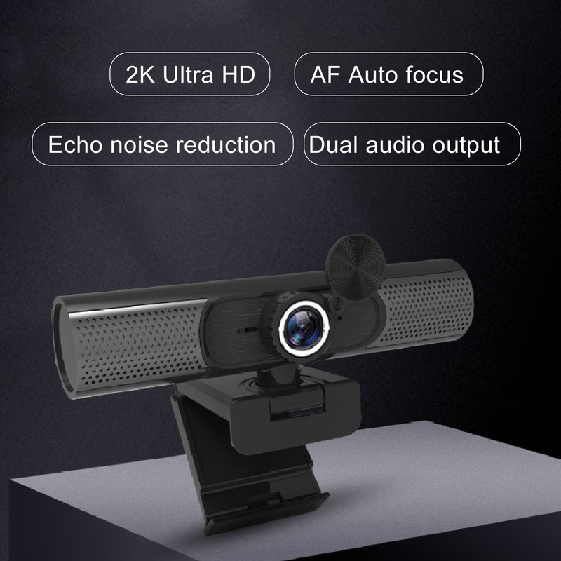PC Webcam with Microphone 2K 30 Frame Auto Focus FHD