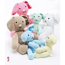 King Cole 9150 Knitting Pattern Rabbit Toys in Yummy