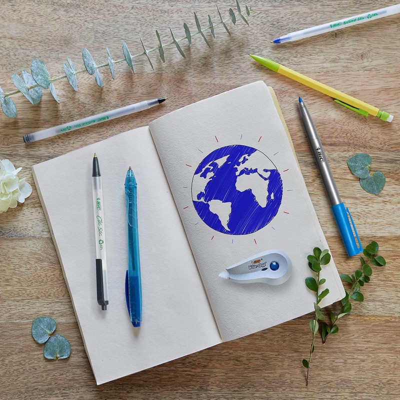 BIC ECOlutions Retractable Ball Pen, Medium Point (1.0 mm), Blue,