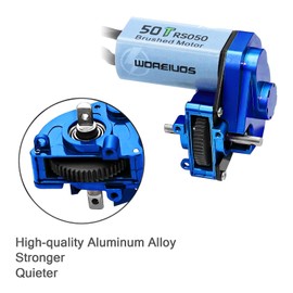 WOAEIUOS 050 50T Brushed Motor with Aluminum Alloy Transmission Gearbox for Axial SCX24 AXI00002 AXI00001 AXI90081 AXI00006 AXI00005 1/24 RC Crawler Upgrade Parts (Assembled) (Blue)