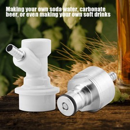 Tapa de carbonatación inoxidable y bloqueo de bola líquida, carbonatador de tapa de carbonatación casera con desconexión de bloqueo de bola líquida 1/4 "Barb caliente