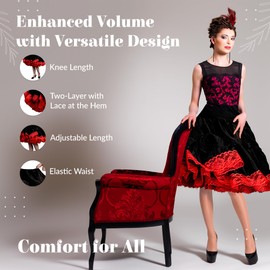 Zooey Knee Length Petticoat - Luxury Vintage Knee-Length 50s Look Rockabilly Slip/Petticoat