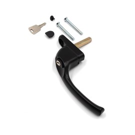 Armis Espag Cranked Window Handle - Left, Black, 40mm