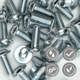 25 x pan head screws with flange and hexagon socket, galvanised, stainless screws, flat head screws, flat head screws, round head screws (M6 x 10)